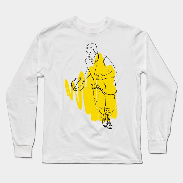 Basketball Player #9 Long Sleeve T-Shirt by Olga Berlet